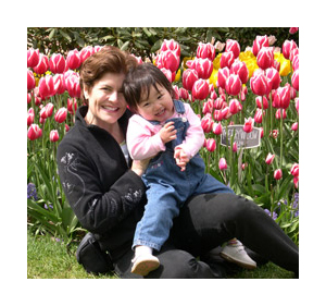 Claire and Mommy in the Skagit tulip fields