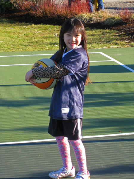 Claire at the basketball court.