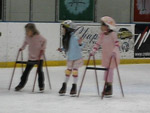 Claire, Tiffany and Alexandra burning up the ice.